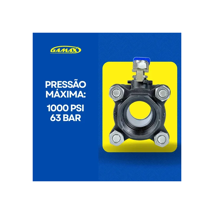 Válvula Registro Esfera Tripartida Aço Carbono 1.1/2 Gamax