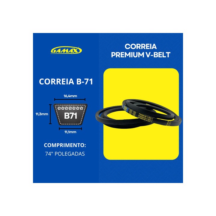 Correia Em V B-60 Até B-79 Gamax Industrial Escolha A Medida B70