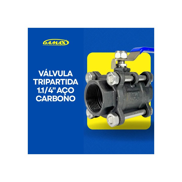 Válvula Esférica Tripartida Gamax De Aço Carbono 1 1/4