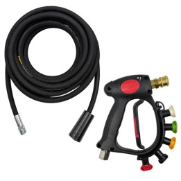 Kit Mangueira 10m Pistola Curta Bicos Lavadora Wap Karcher Preto