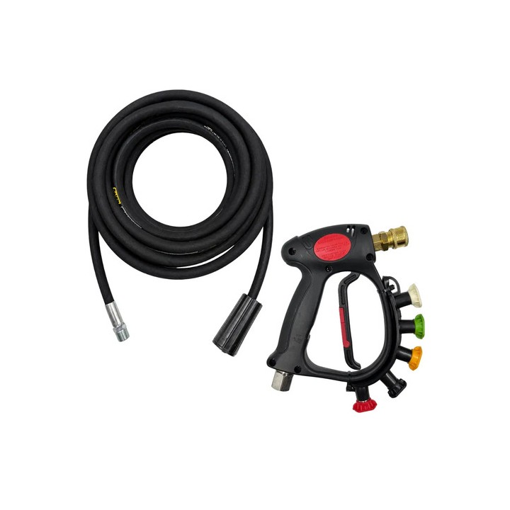Kit Mangueira 10m Pistola Curta Bicos Lavadora Wap Karcher Preto