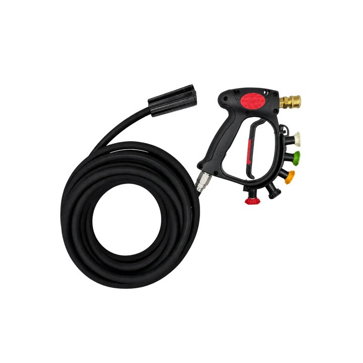 Kit Mangueira 10m Pistola Curta Bicos Lavadora Wap Karcher Preto