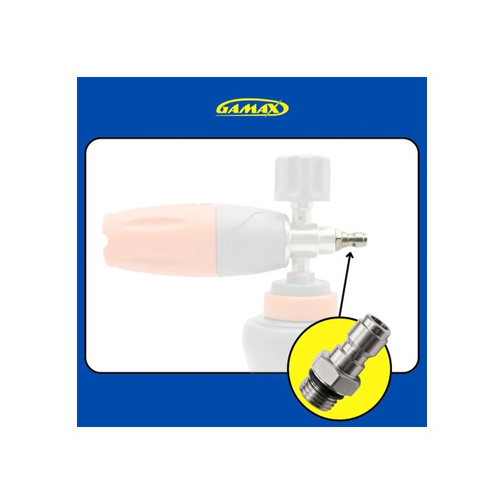 Adaptador Pino Inox Engate Rápido Para Snow Foam 1/4 Macho Oring - Gamax