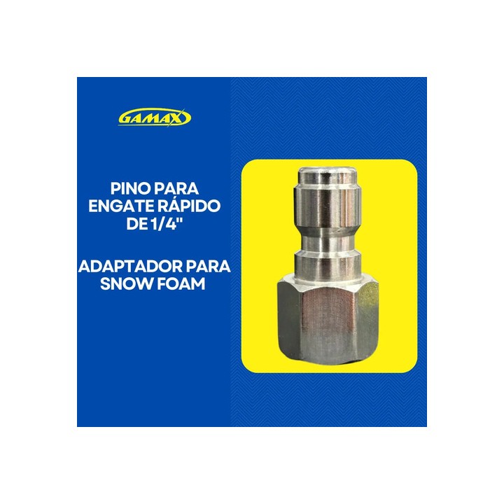 Adaptador Pino Engate Rápido Para Snow Foam Canhão De Espuma Rosca 1/4 Femea
