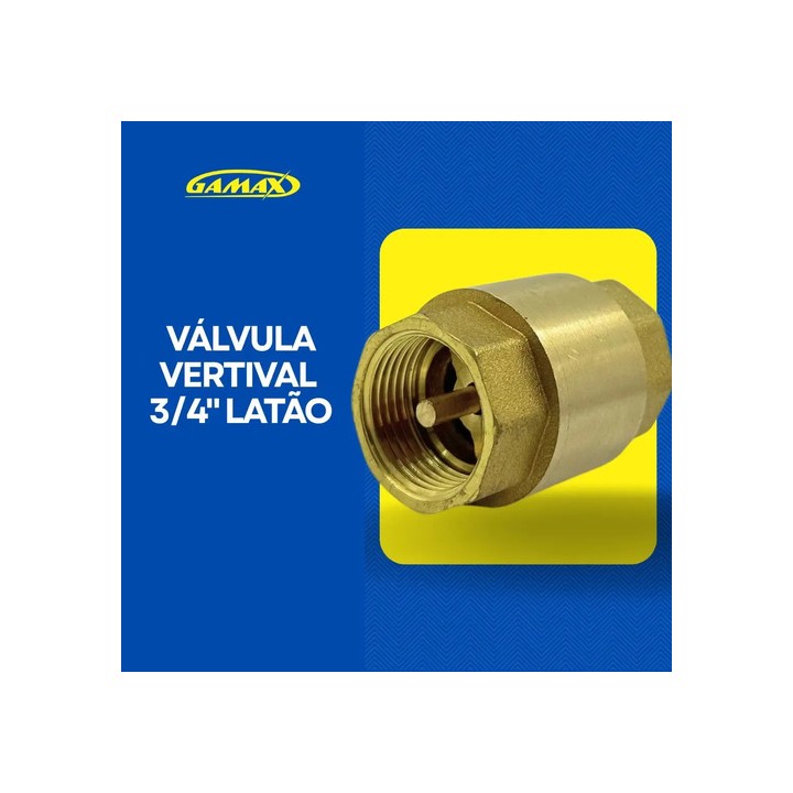 Válvula De Retenção Vertical 3/4 Polegada Latão Gamax