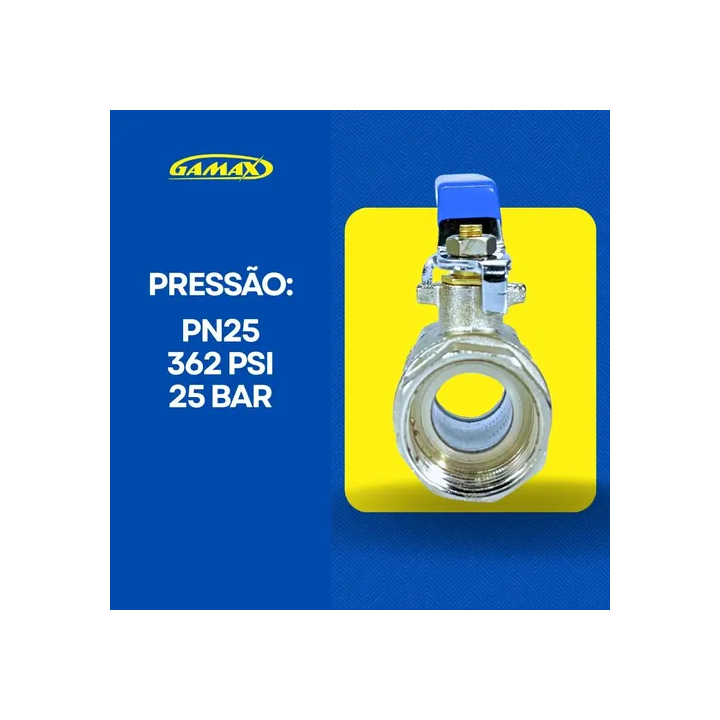 Válvula Registro Esfera Zamac 3/8 Polegada Bsp - Gamax