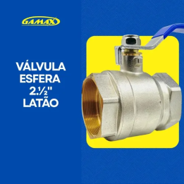 Válvula Registro Esfera Metal Latão 2.1/2 Polegada Bsp Gamax