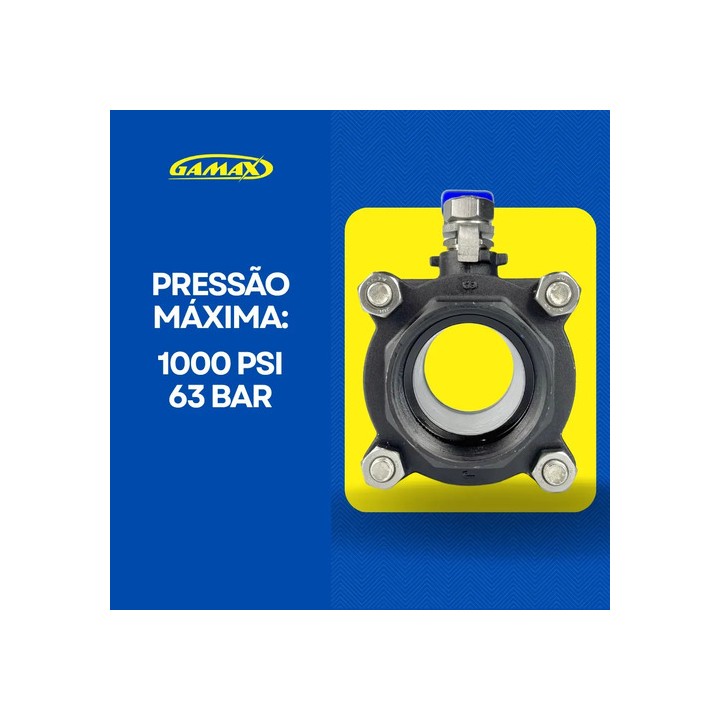 Válvula Registro Esfera Tripartida Aço Carbono 2 Bsp Gamax