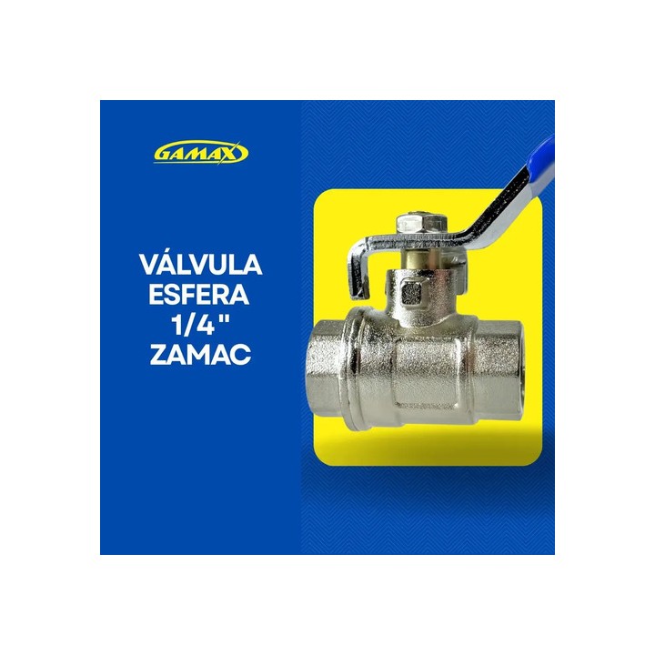 Válvula Registro Esfera Metal Zinco 1/4 Polegada Bsp - Gamax
