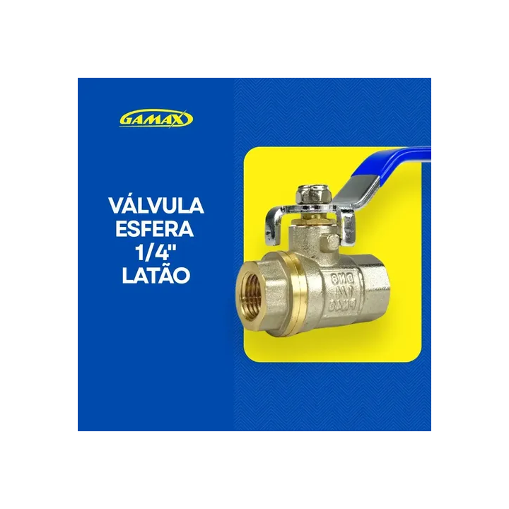 Válvula Esfera Metal Latão 1/4 Bsp - Gamax