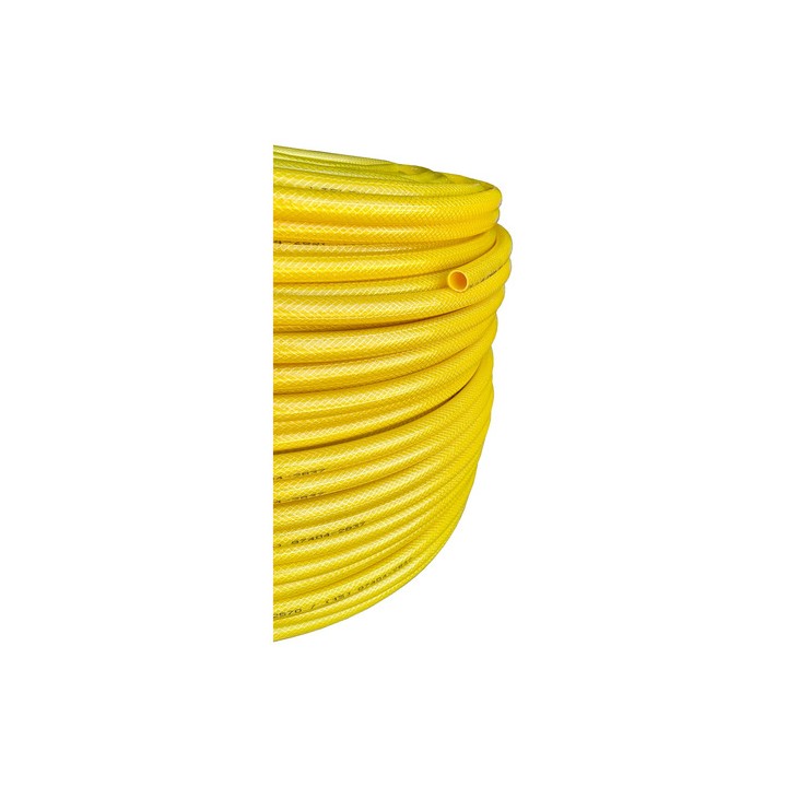 25 Metros Mangueira Jardim 1/2'' Trançada De Pvc E Silicone Amarelo