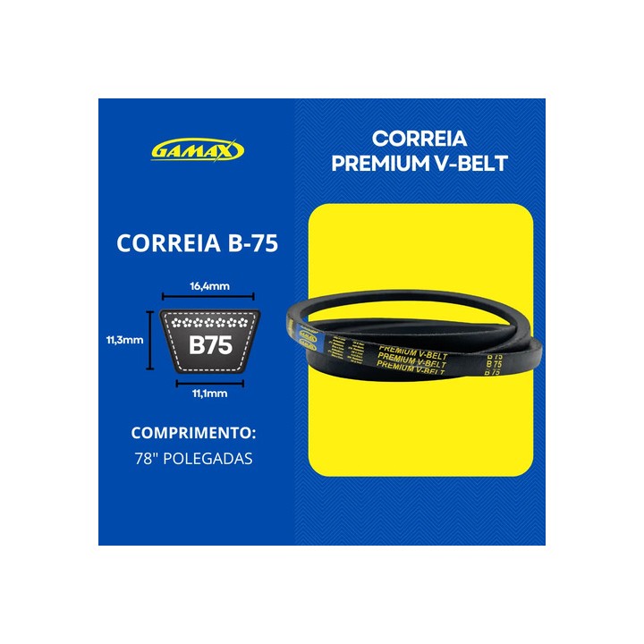 Correia Em V B-60 Até B-79 Gamax Industrial Escolha A Medida B75