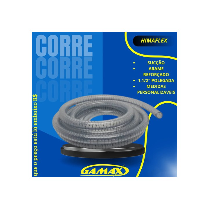 Mangueira Sucção Atóxica Alimentícia C/ Arame 1.1/2 50 Mts Cinza
