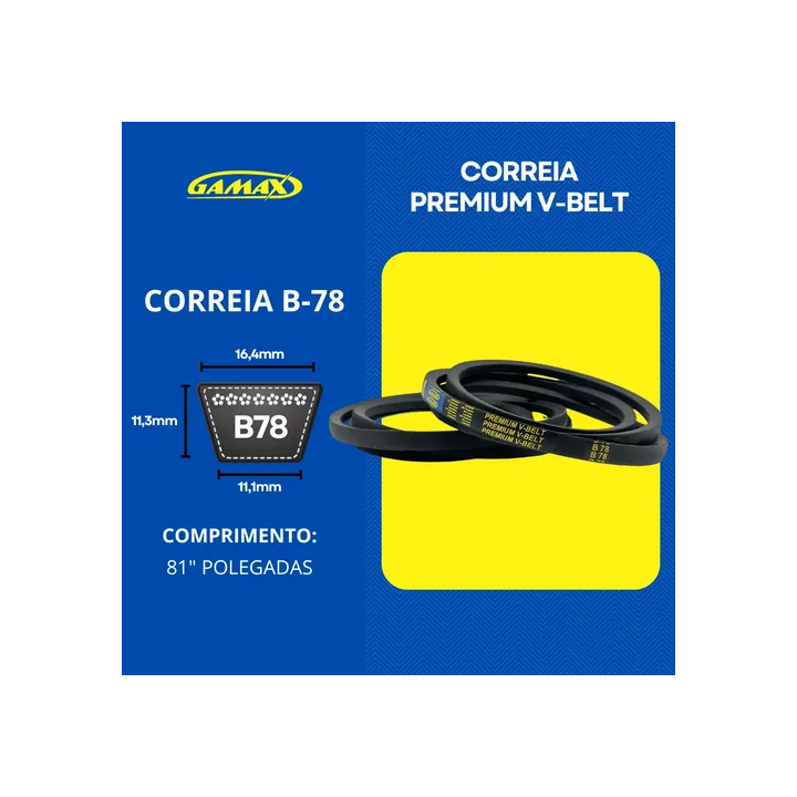 Correia Em V B-60 Até B-79 Gamax Industrial Escolha A Medida B78
