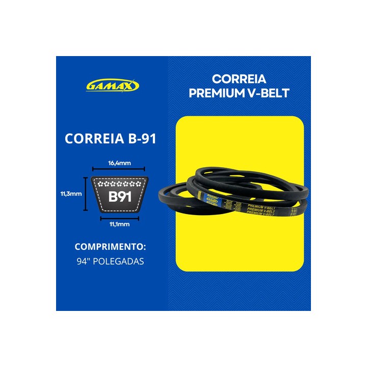 Correia Em V B-80 Até B-99 Gamax Industrial Escolha A Medida B91