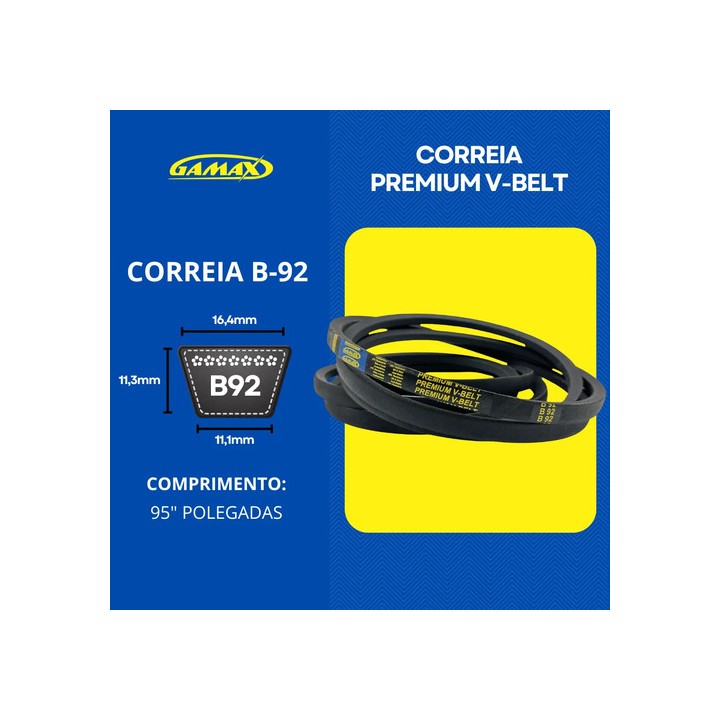 Correia Em V B-80 Até B-99 Gamax Industrial Escolha A Medida B92