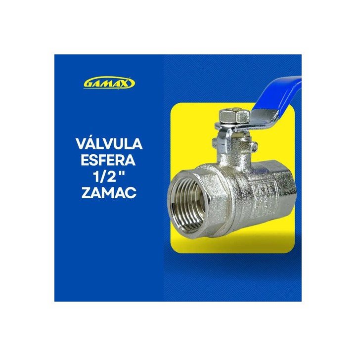 Válvula Registro De Esfera Alavanca 1/2 Metal - Bsp Gamax