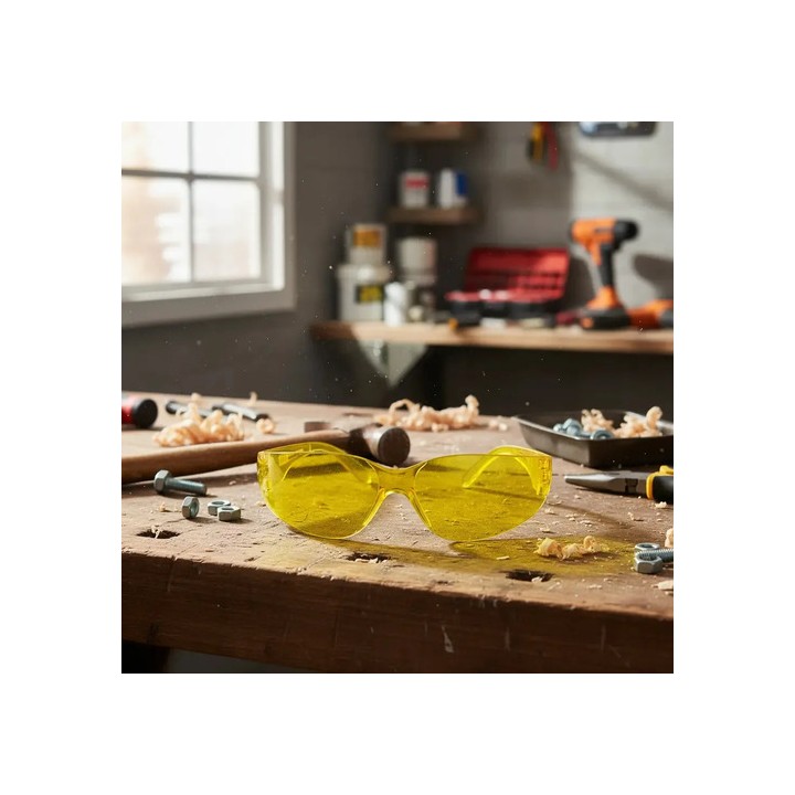 20 Óculos Segurança Proteção Modelo Leopardo Anti Risco Ss2 Lente Amarelo