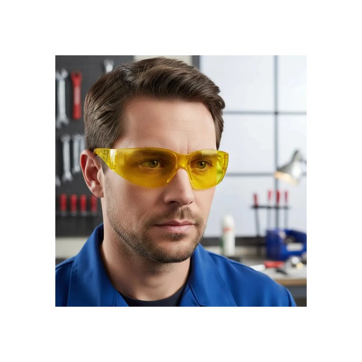 20 Óculos Segurança Proteção Modelo Leopardo Anti Risco Ss2 Lente Amarelo