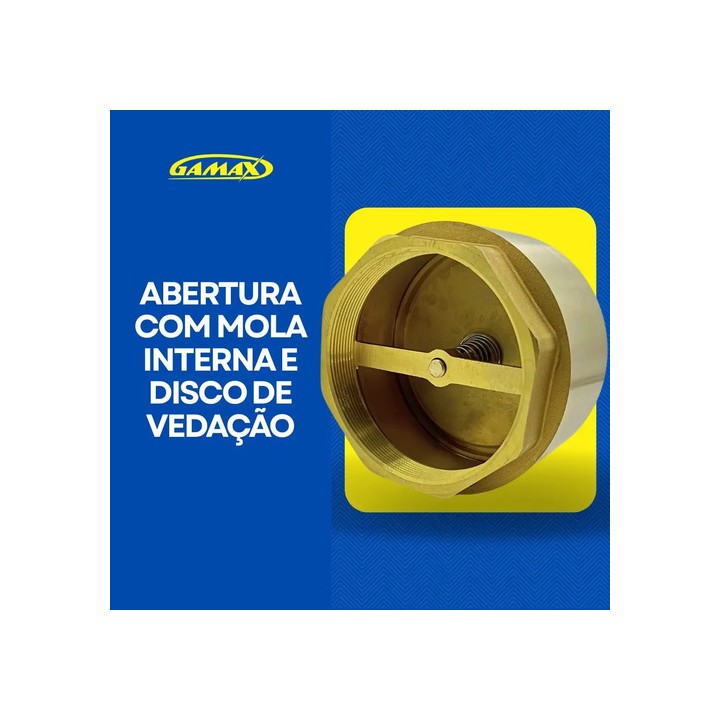 Válvula De Retenção Vertical 4 Polegada Latão Gamax