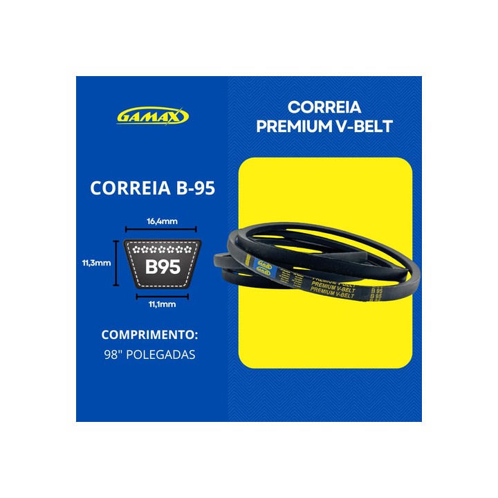 Correia Em V B-80 Até B-99 Gamax Industrial Escolha A Medida B95