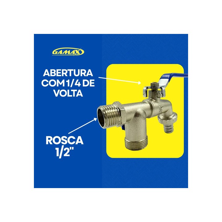 Torneira Dupla Parede Prateada 2 Saídas Máquina Lavar 1/2 Zinco Metais Multiuso Multifuncional Tanquinho Tanque Prateado Acetina