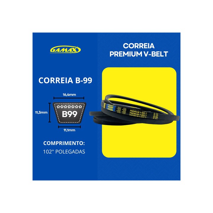 Correia Em V B-80 Até B-99 Gamax Industrial Escolha A Medida B99