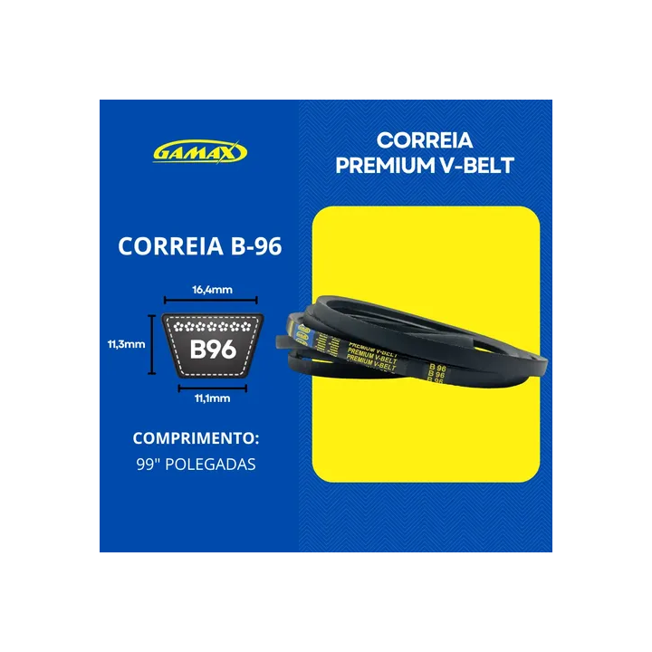 Correia Em V B-80 Até B-99 Gamax Industrial Escolha A Medida B96