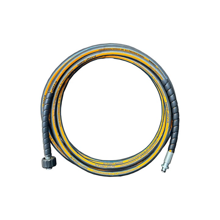 Mangueira Trama Aço 5m Lavadora Pressão Karcher + Proteção Preto