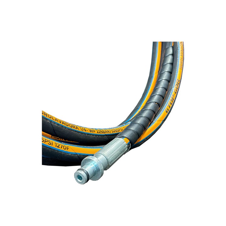 Mangueira Trama Aço 5m Lavadora Pressão Karcher + Proteção Preto