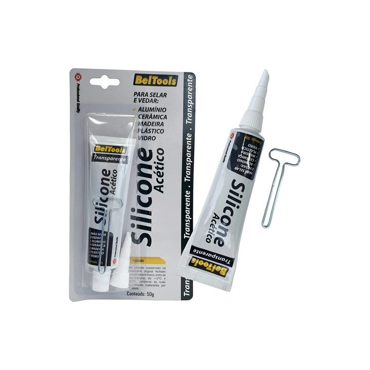 Silicone Acético Transparente P/ Selar E Vedar Beltools 50g
