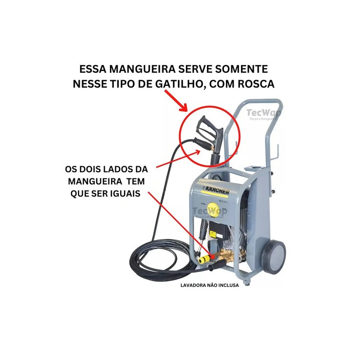 Mangueira De Lavadora Karcher Hd 6/15c 20 Metros Trama Aço Preto