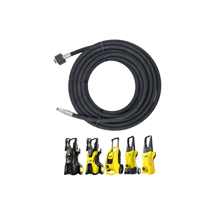 Mangueira De Lavadora Karcher Hd 555 20 Metros Trama Aço Preto