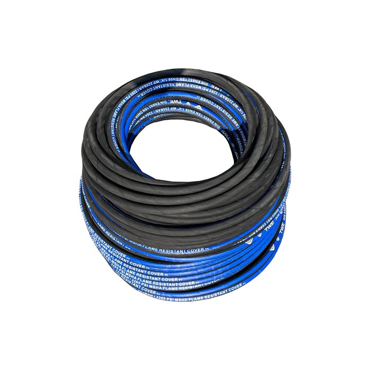 Mangueira Hidraulica 5 Metros Sae100 R1at 1/4 Din 1sn Preto Com Azul