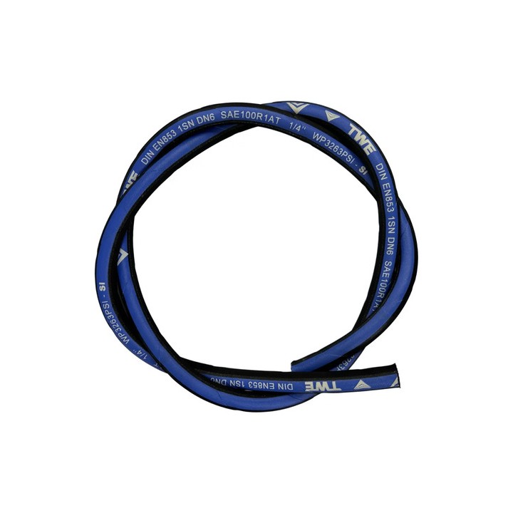 Mangueira Hidraulica 5 Metros Sae100 R1at 1/4 Din 1sn Preto Com Azul