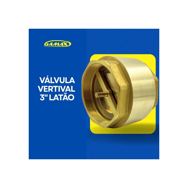 Válvula De Retenção Vertical 3 Polegada Latão Gamax