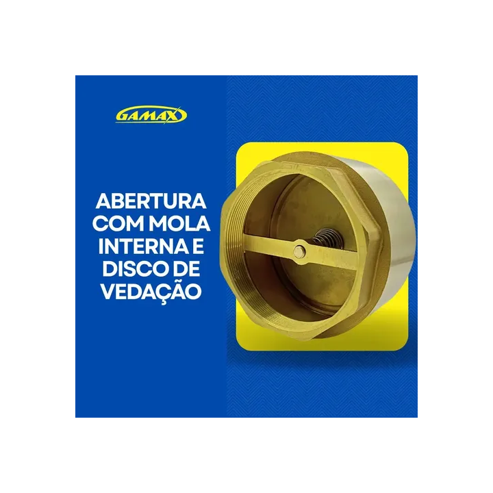 Válvula De Retenção Vertical 3 Polegada Latão Gamax