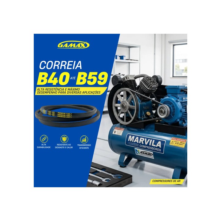 Correia Em V B-40 Até B-59 Gamax Industrial Escolha A Medida B50