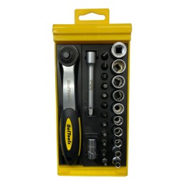 Jogo De Soquetes Estriados Beltools 1/4'' 25 Peças Aço Cromo Cinza