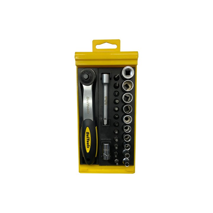 Jogo De Soquetes Estriados Beltools 1/4'' 25 Peças Aço Cromo Cinza