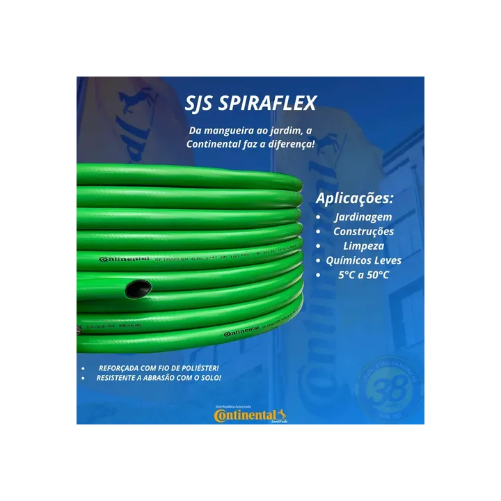 Mangueira De Jardim 1'' Continental Spiraflex Sjs 15 Metros Verde