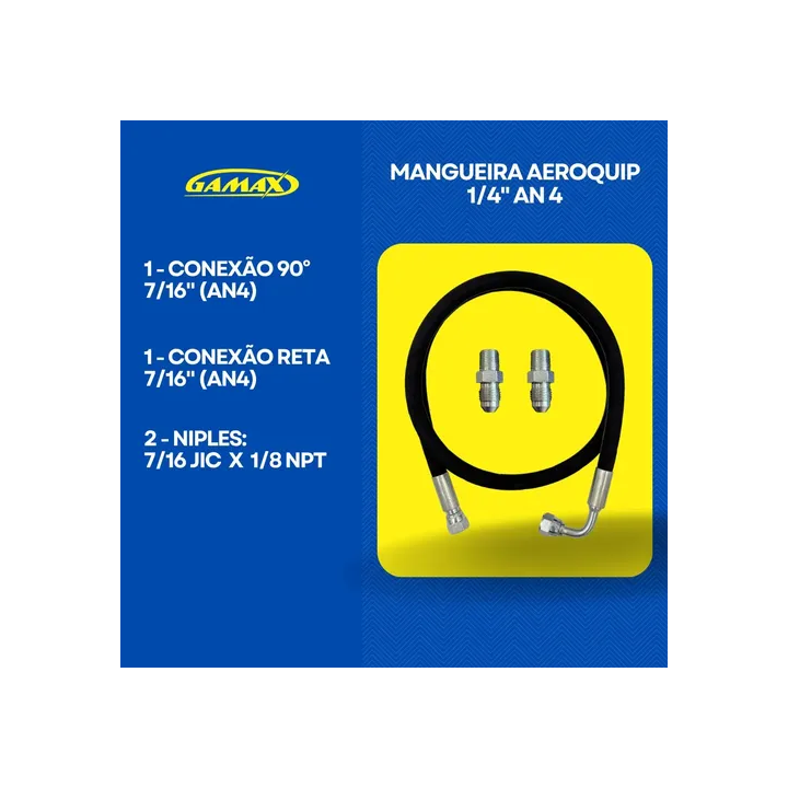 2 Unidades Mangueira Prensada Aeroquip Óleo Turbina E Niples