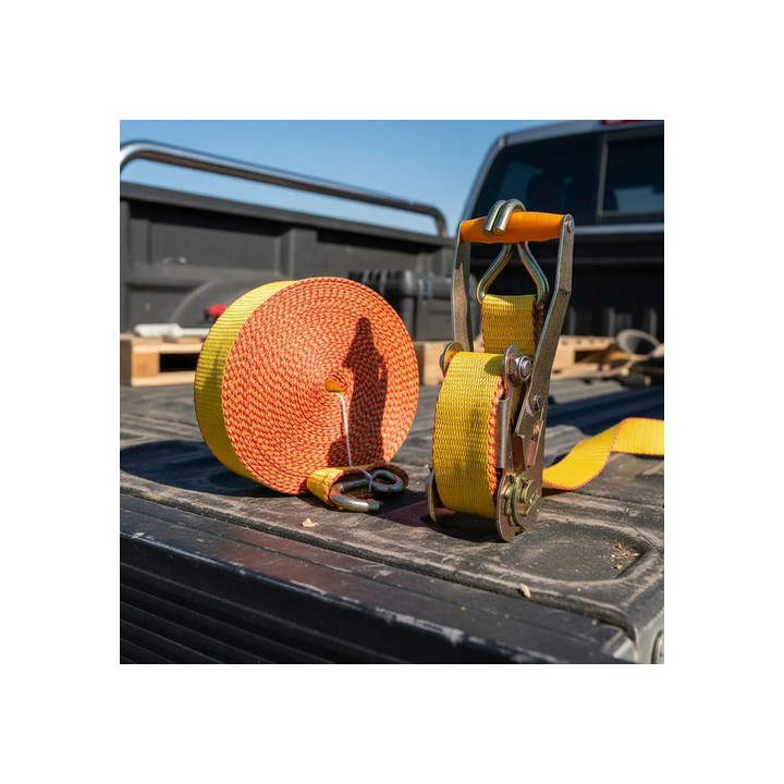 Kit Cinta E Catraca 5 Ton Amarela 9 Mts Ps 50mm - Rodocordas Amarelo