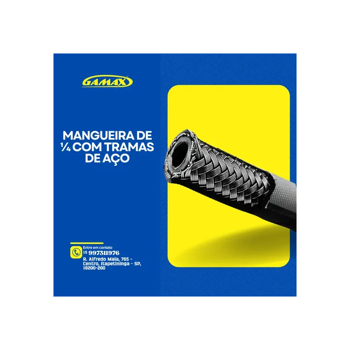 Mangueira 1 Trama De Aço 1/4 20m Hidráulica Twe 3263 Psi Preto