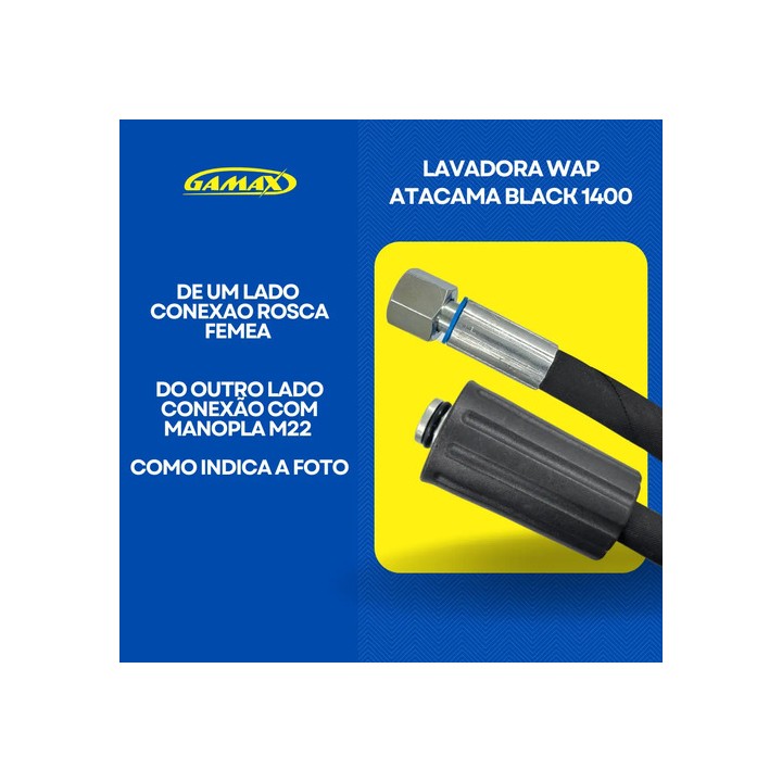 Mangueira 30m Lava Jato Wap Atacama Black 1400 Trama Aço