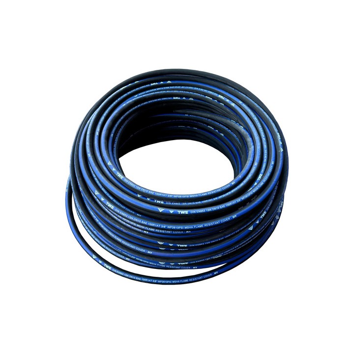 20m Mangueira 1 Trama Aço 3/8'' Hidráulica Preto