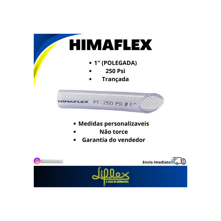 Mangueira Cristal De 1 Polegada Trançada Himaflex 15 Metros Branco