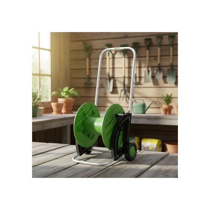 Enrolador De Mangueira Trapp Em-65 Com Rodas Capacidade 50m Verde
