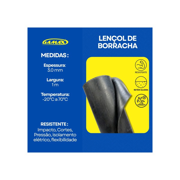 Lençol Manta De Borracha Piso 3mm X 1mt De Largura S/lona Preto