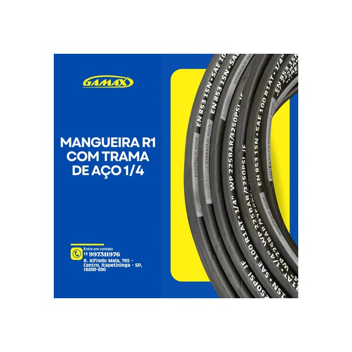 40m Mangueira 1 Trama De Aço 1/4 Twe 3263 Psi Hidráulica Preto